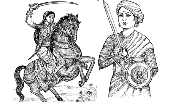 rani lakshmi bai easy drawing / jhansi ki rani drawing / rani lakshmi bai  ki drawing - YouTube